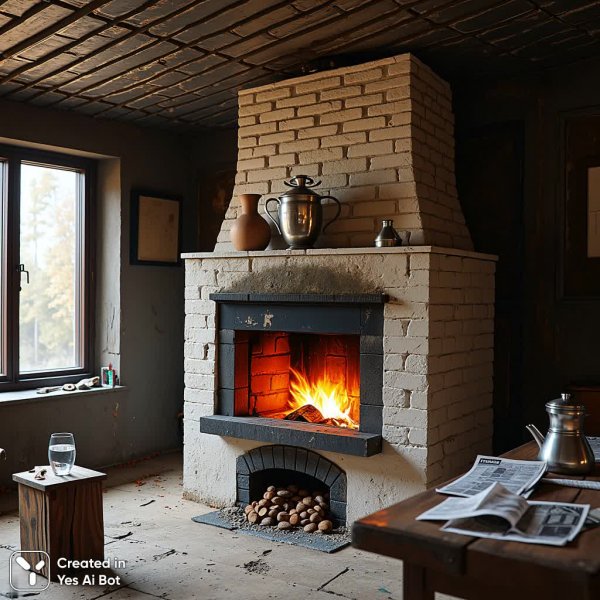 Уют старинной русской печи и домашний очаг. Нейронная сеть Flux Ai