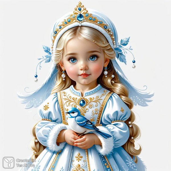 Снежная красавица: волшебная сказка в деталях от Марины Касперской. Картинка из нейросети Stable Diffusion