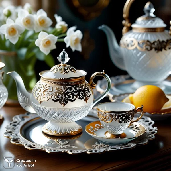 Изысканная французская сцена: ювелирное великолепие и мечтательный уют. Картинка из нейронной сети Stable Diffusion