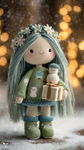 Куколка вязаная: зимнее очарование и уют тепла ручной работы. Нейронная сеть Midjourney