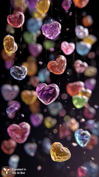 Сердце из сахара в вихре конфетти на чёрном фоне. Нейронная сеть Миджорни