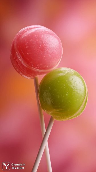 Розовые леденцы: сочные текстуры и яркие цвета в формате HD. Картинка из нейронной сети Midjourney