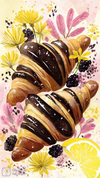 Сладкий завтрак среди цветов и ягод: утреннее вдохновение. Генерация из нейросети Миджорни