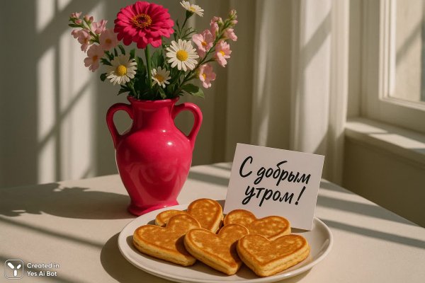 Розовое утро: Амфора, блины и солнечный свет. Нейросеть Sora Image