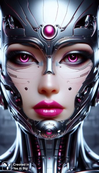 Кибернетический портрет в стиле ретрофутуризма. Нейросеть Далли 3