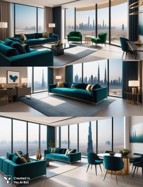 Виртуальная отделка: Преображение недвижимости с помощью искусственного интеллекта в Дубае. Генерация из нейронной сети Stable Diffusion