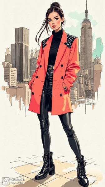 Неоновый стиль: мода и городская элегантность. Генерация из нейронной сети Flux