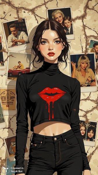 Яркий образ на фоне хаоса и воспоминаний. Генерация из нейросети Flux 1