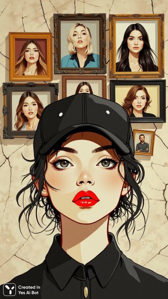 Разбитые образы и взгляд сквозь трещины: коллаж о людях и эмоциях. Генерация из нейросети Flux