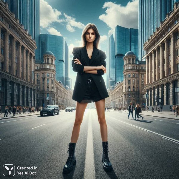 Городской стиль: решительный взгляд в будущее среди небоскребов. Генерация из нейронной сети Dalle