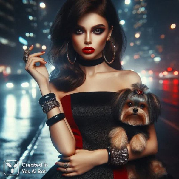 Городская ночь: портрет в стиле ретро и гламура. Генерация из нейронной сети Dalle 3