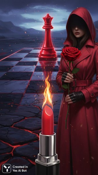 Красные символы страсти и огня в цифровом искусстве. Генерация из нейросети Nano Banana