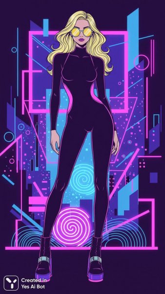 Неоновая мода: дерзкий образ с яркими акцентами и смелым дизайном. Генерация из нейронной сети Nano-Banana