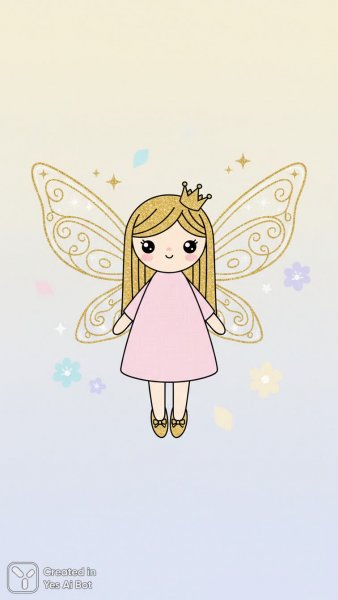 Волшебная кукла с крыльями и короной. Генерация из нейронной сети NanoBanana