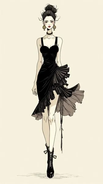 Изысканный образ: сочетание McQueen и Westwood. Нейросеть Flux Ai