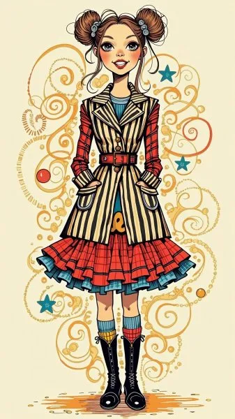 Модный образ в стиле Gaultier и Westwood: причудливая фантазия. Изображение из нейросети Flux Ai