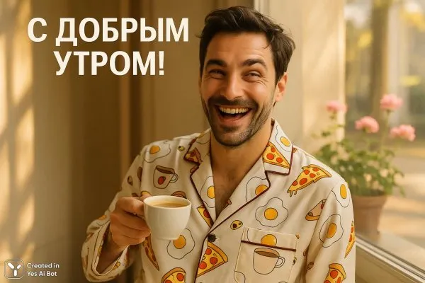 Утреннее наслаждение кофе и хорошим настроением. Нейронная сеть Sora images Ai