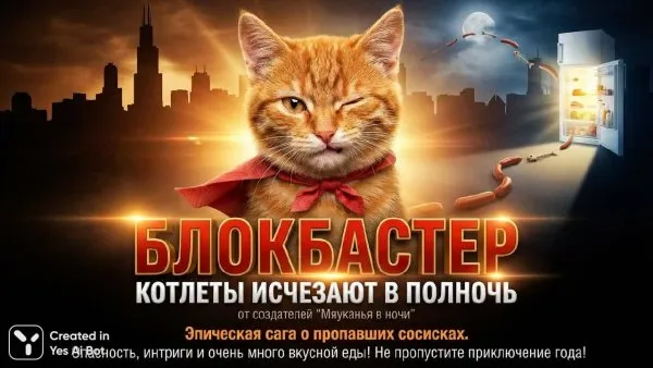 Кот и тайна ночных котлет. Изображение из нейросети Nano Banana