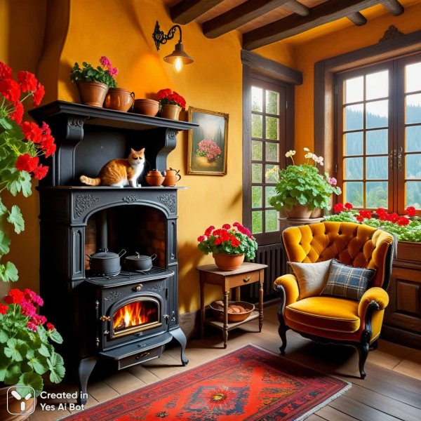 Уютная кухня в золотых тонах: роскошь и тепло домашнего очага. Нейронная сеть Stable Diffusion