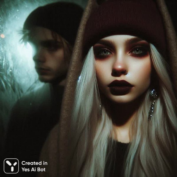 Ночь сквозь иней: сепия, двойная экспозиция и нежные горы. Картинка из нейросети Dalle