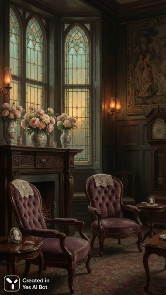 Роскошный салон эпохи Виктории в стиле Тиссо. Генерация из нейронной сети Nano Banana