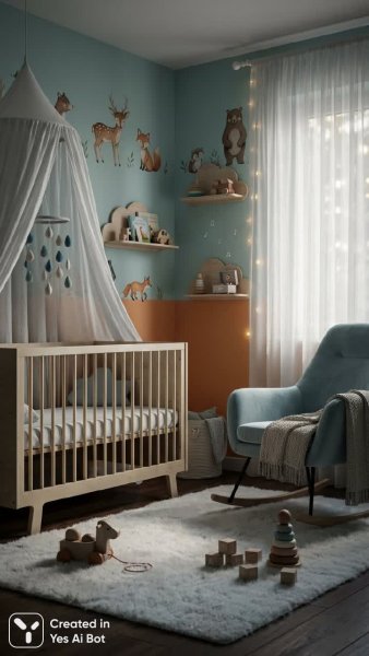 Скандинавская нежность: уютная детская в стиле модерн. Нейронная сеть NanoBanana