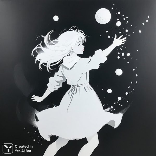 Девушка снегом в минималистичном эскизе. Изображение из нейросети Stable Diffusion