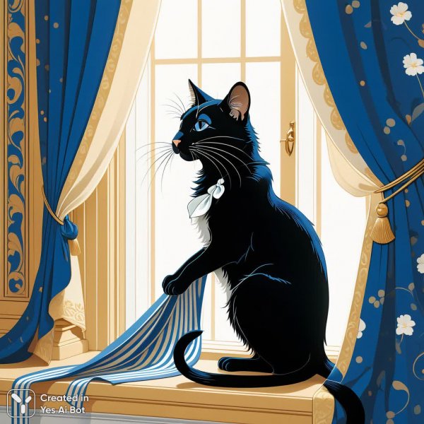 Грустный мышонок и кошачья драма у окна. Картинка из нейросети Stable Diffusion