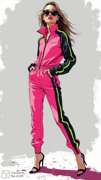 Неоновый стиль: мода и уверенность в студийном пространстве. Генерация из нейронной сети Flux