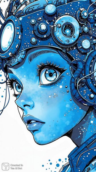 Киберпанк: Сияние космоса в линиях и цвете. Нейросеть Flux 1