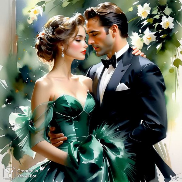 Новогодняя акварель в стиле Harrison Fisher. Генерация из нейросети Стейбл Дифьюжен