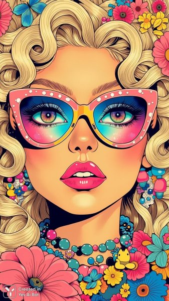 Яркая красота в стиле хай тек и японской эстетики. Изображение из нейронной сети Flux 1