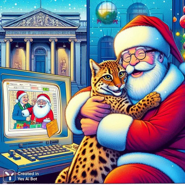 Объятия программистов и письма Деду Морозу. Изображение из нейронной сети Dalle