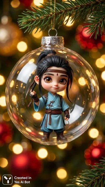 Ёлочный шар: гиперреалистичная миниатюра человека из фотографии. Генерация из нейросети Нано Банана