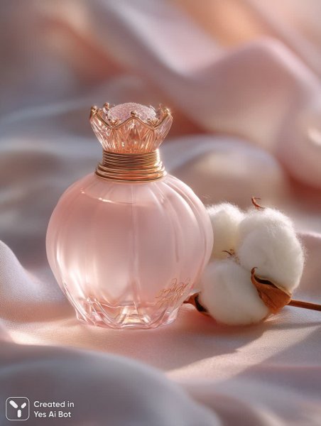 Застывшее облако: роскошный флакон духов в высоком ключе. Картинка из нейронной сети Миджорни