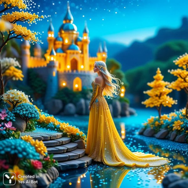 Волшебный дворец у озера: невероятная красота и детализация в макросъемке. Картинка из нейросети Stable Diffusion