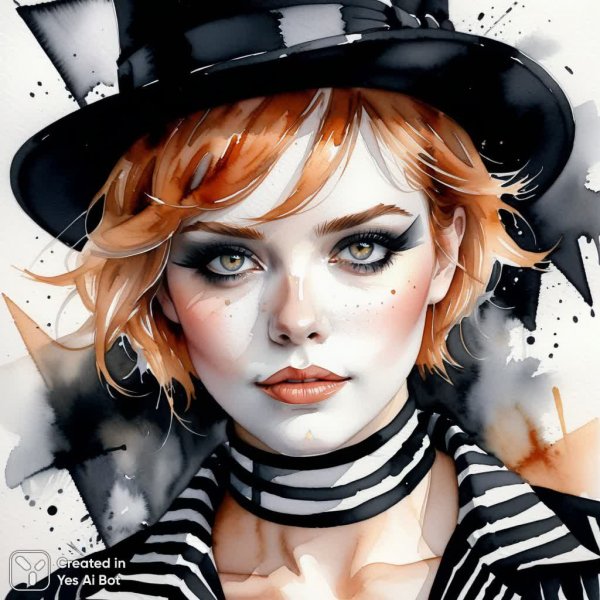 Загадочный образ: слеза и макияж в акриловой акварели. Изображение из нейросети Стейбл Дифьюжн