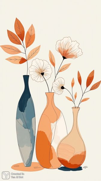 Геометрические вазы в пастельных тонах. Нейронная сеть Flux 1