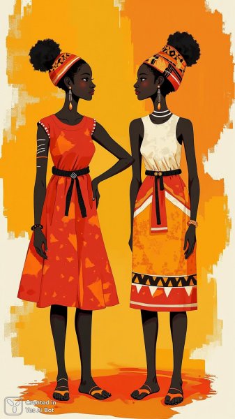 Африканская красота в геометрических формах и ярких цветах. Изображение из нейронной сети Flux Ai