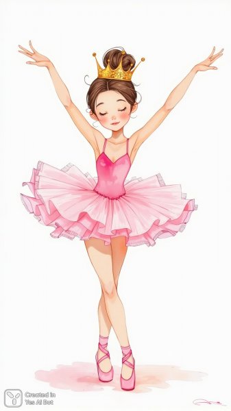 Изящная балерина в розовом и золоте. Генерация из нейронной сети Flux.1