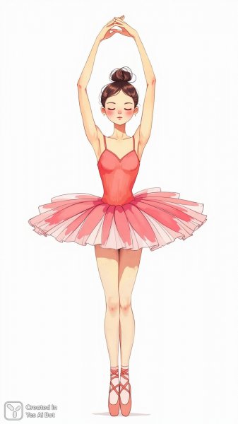 Нежная грация: балерина в розовом танце на белом фоне. Изображение из нейронной сети Flux 1