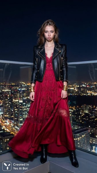 Модный силуэт на крыше: сочетание роскоши и дерзости. Генерация из нейронной сети NanoBanana
