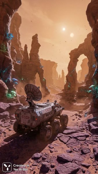Марсианская одиссея: Поиск жизни в каньонах Затерянной планеты. Генерация из нейронной сети Nano-Banana