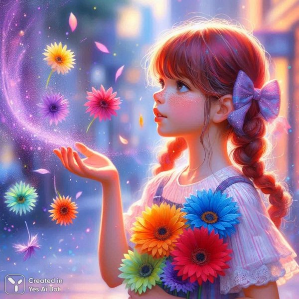 Желание девочки: волшебство летнего дня в пастельных тонах. Нейросеть Dalle