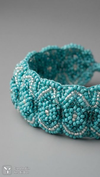 Нежный бисер: крупный план украшения с цветочными мотивами. Изображение из нейросети Нано Банана