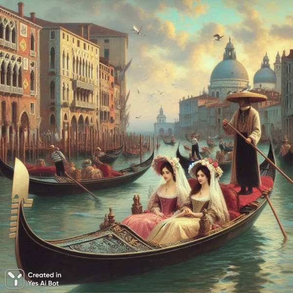Венецианская элегия: таинство гондолы и дворцов. Картинка из нейросети Dalle