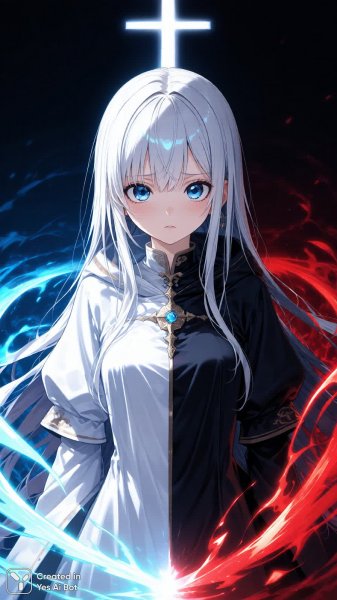 Перекресток света и тьмы: выбор грешницы или светлого ангела. Изображение из нейронной сети Qwen images Ai