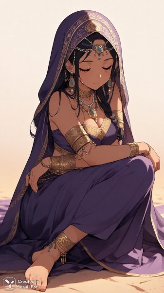 Волшебная восточная красавица в изысканном наряде и украшениях. Генерация из нейросети Qwen Ai Images