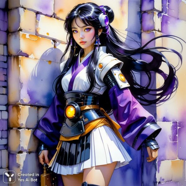 Женщина-техник в футуристическом килте и квантовой среде. Нейронная сеть Stable Diffusion