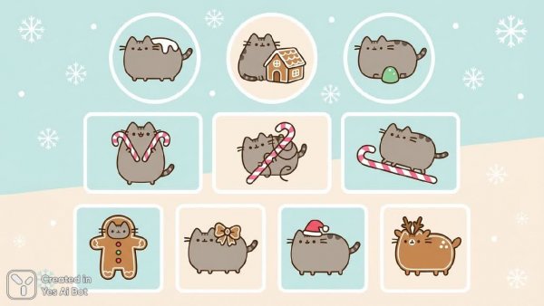 Пусшин в пряниках: милая коллекция минималистичных иллюстраций для стикеров. Картинка из нейросети Nano-Banana